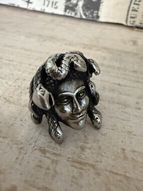 Vintage Titanium Steel Ring Medusa Head Ring JEWELRY COLLECTION accessory size 9